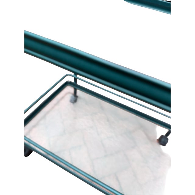 Green Tamiami Barcart Midcentury Modern Barcart Green Brown Jordan For Sale - Image 9 of 12
