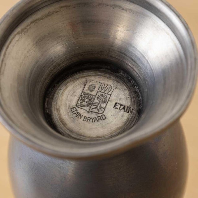 1930s French Pewter Bud Vase For Sale - Image 12 of 12