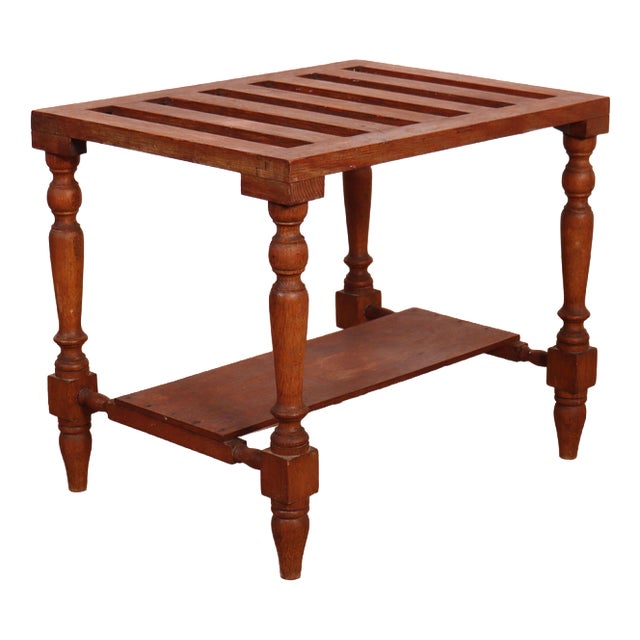 English Oak Luggage Stand For Sale