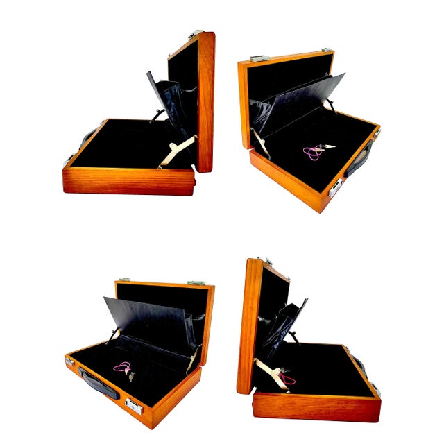 Mid 20th Century Teak Wood Briefcase For Sale In Miami - Image 6 of 11