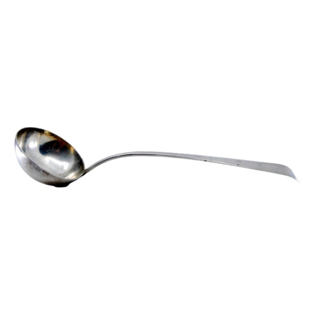 Plain Silver Soup Ladle with Handle For Sale