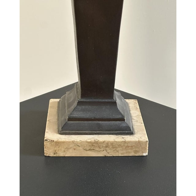 Brown Sculpture Depicting a Satyr, 19th Century, Bronze on Marble Base For Sale - Image 8 of 12