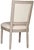 2020s French Brasserie 19" H Linen Side Chair in Light Beige & Rustic Grey - a Pair For Sale - Image 5 of 7