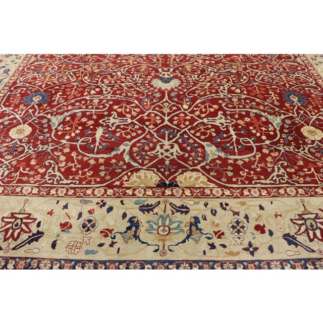 Textile Vintage Indian Agra Rug - 10'02 x 14'02 For Sale - Image 7 of 9