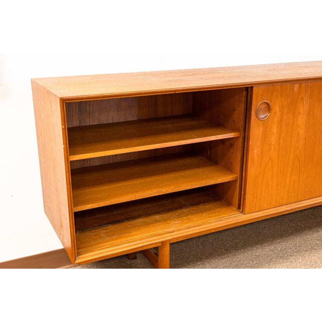 Classic Danish Mid Century Modern 1960s Teak Wood Sliding Door Credenza