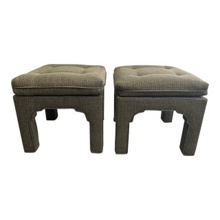 20th Century Upholstered Parsons Benches, a Pair For Sale