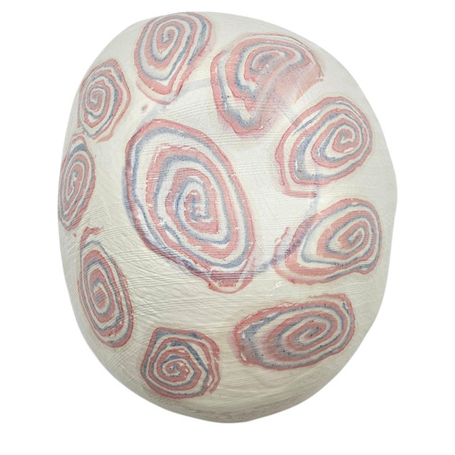 Organic Porcelain Art Centerpiece Bowl, Hand-Impressed Abstract Surface, 16.75" For Sale - Image 11 of 13