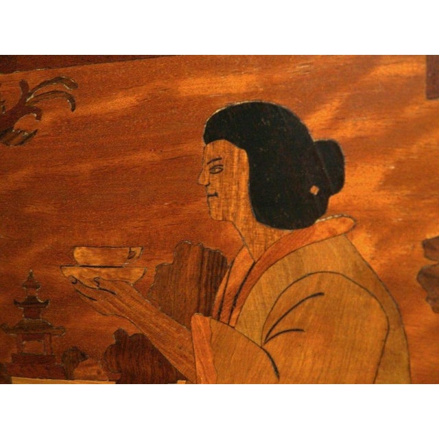 Wood Japanese Intarsia Wood Marquetry Artwork For Sale - Image 7 of 11