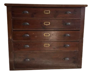 Large Antique English Filing Chest of Drawers/Dresser
