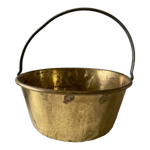Antique Brass and Iron Hearth Pot