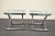 Mid Century Modern Hollywood Regency Chrome Brass Glass X Form Side Table - Pair For Sale - Image 10 of 12
