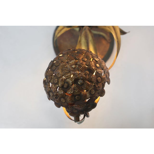 Goldenrod Hollywood Regency French Coffee Table with Lightning in Brass Flowers, 1950s For Sale - Image 8 of 18