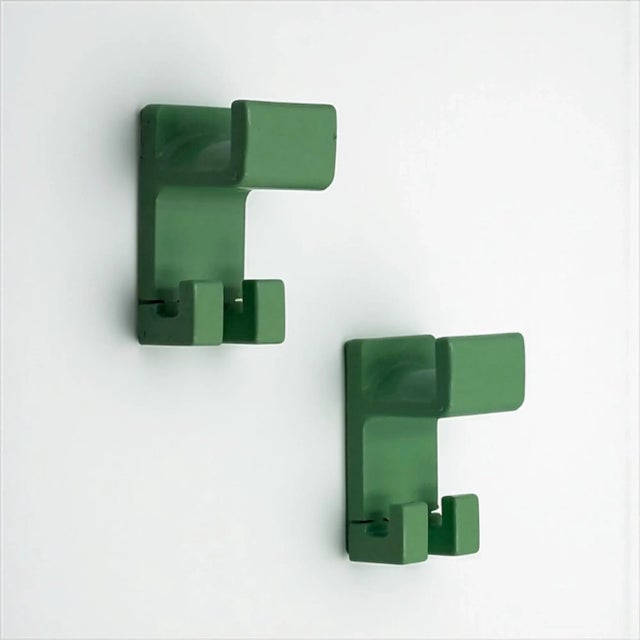 Teal Green Wall Hooks by Olaf Von Bohr for Gedy, 1970s, Set of 2 For Sale - Image 11 of 11