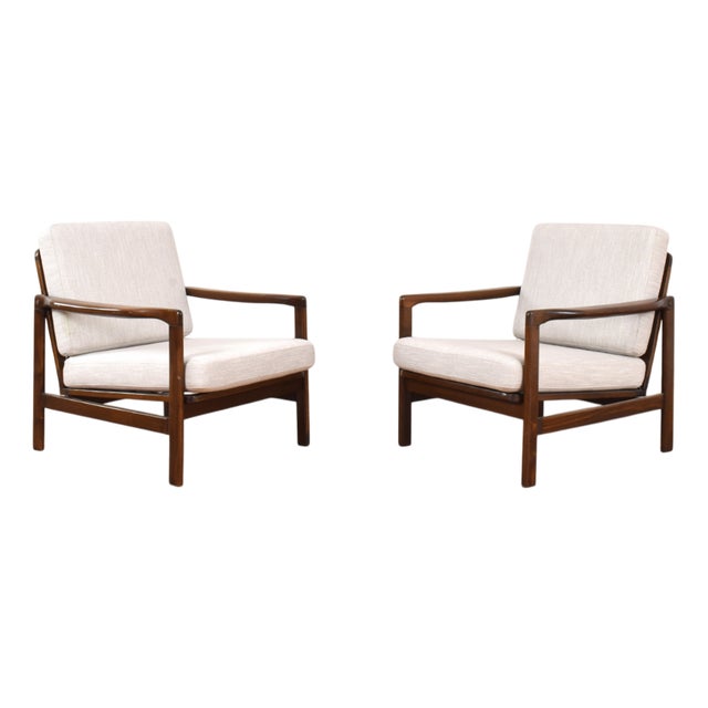Mid-Century Modern Lounge Chairs by Z. Bączyk, 1960s, Set of 2 For Sale
