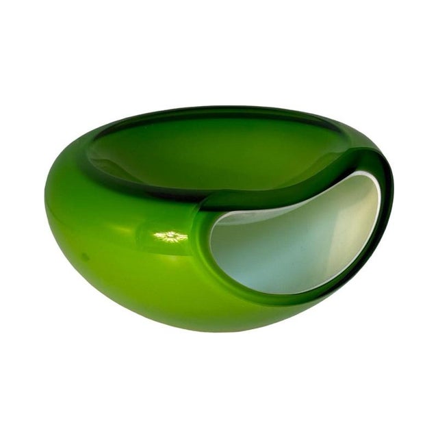 Model Smile Green and White Glass Tools Fruit / Candy Bowl by Claus Jensen & Henrik Holbæk for Evasolo For Sale - Image 3 of 6