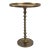 Retro Style Brass Finish Pedestal Side Table For Sale