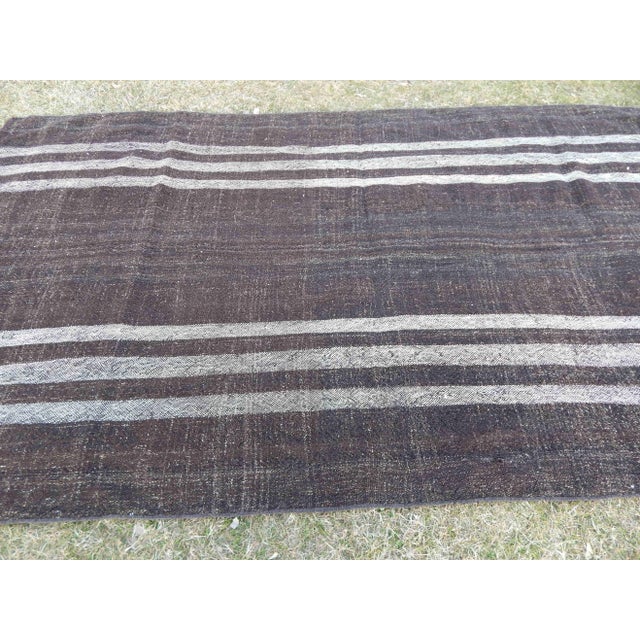 Vintage Goat Hair Turkish Kilim Rug 5′5″ × 9′10″ For Sale - Image 9 of 11