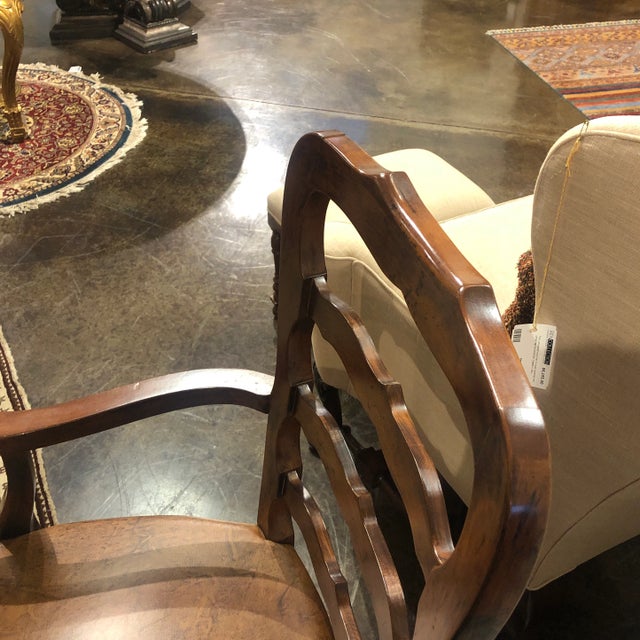 Chestnut Ladder Back Arm Chair in a Cappuccino Finish For Sale - Image 8 of 11