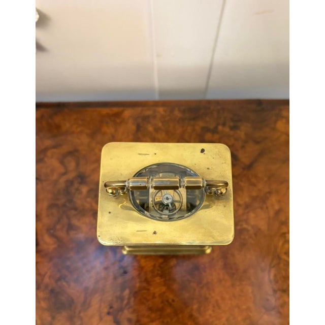 Antique French Brass Carriage Clock from Latshea & Sons Edinburgh, 1880 For Sale - Image 3 of 13