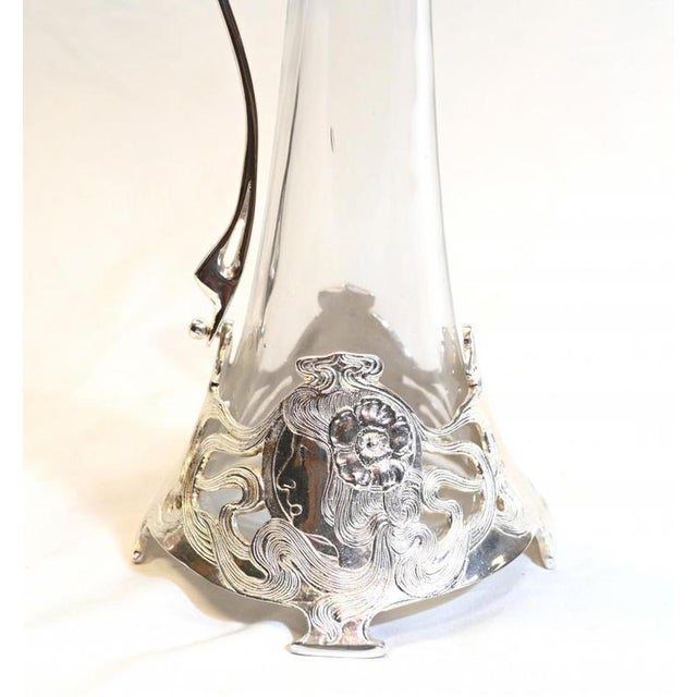 Art Nouveau Glass Claret Jug For Sale - Image 4 of 6