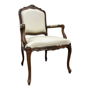 Vintage Italian Chateau D’Ax French Louis XV Fauteuil Suede Nailhead Chair
