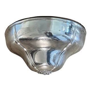 Antique Silver-Plated Wall Planter With Possible Religious Figure Etching For Sale