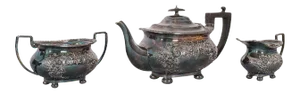 Edwardian Sliver Plated Antique Tea Service Set - 3 Pieces