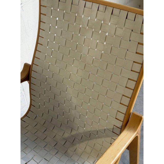 Vintage Swedish Bentwood Lounge Chair Woven Sling Seat Mid Century Modern 1970s For Sale - Image 9 of 9