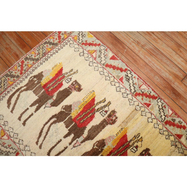 Vintage Camel Donkey Anatolian Pictorial Rug - 2'9" x 4'9" For Sale - Image 4 of 8
