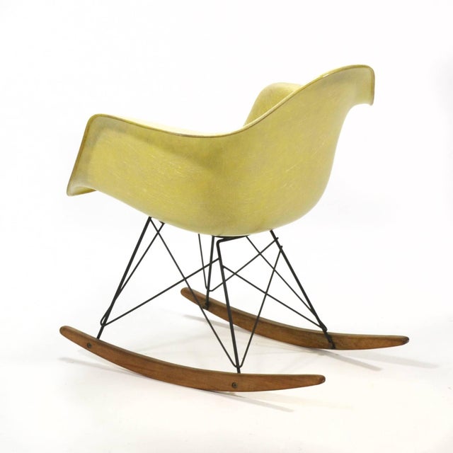 Eames Lemon Yellow Zenith Rope-Edge, RAR Rocker by Herman Miller For Sale In Chicago - Image 6 of 10
