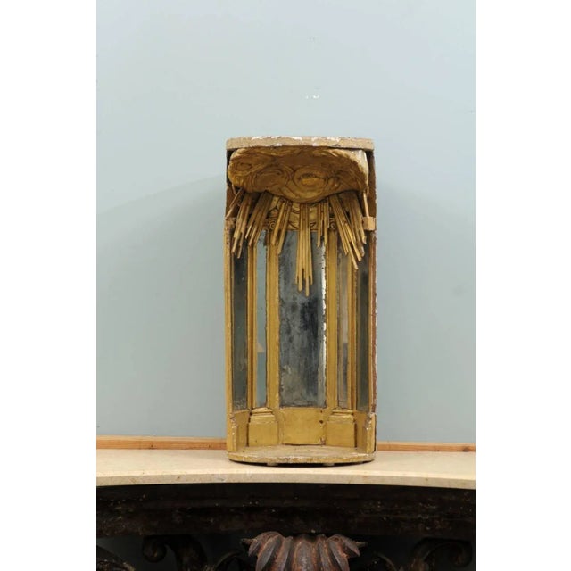 Gold Italian 19th Century Giltwood Altar Piece With Cloudy Sun-Ray Motifs For Sale - Image 8 of 10