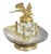 19th Century Inkwell-Harkness Library Gold Hummingbird on Crystal Inkwell SeaShell Mount and Gold Pl For Sale