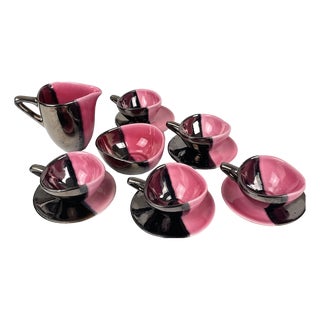 Ceramic Coffee Set Luc from Vallauris, 1950s, Set of 12 For Sale