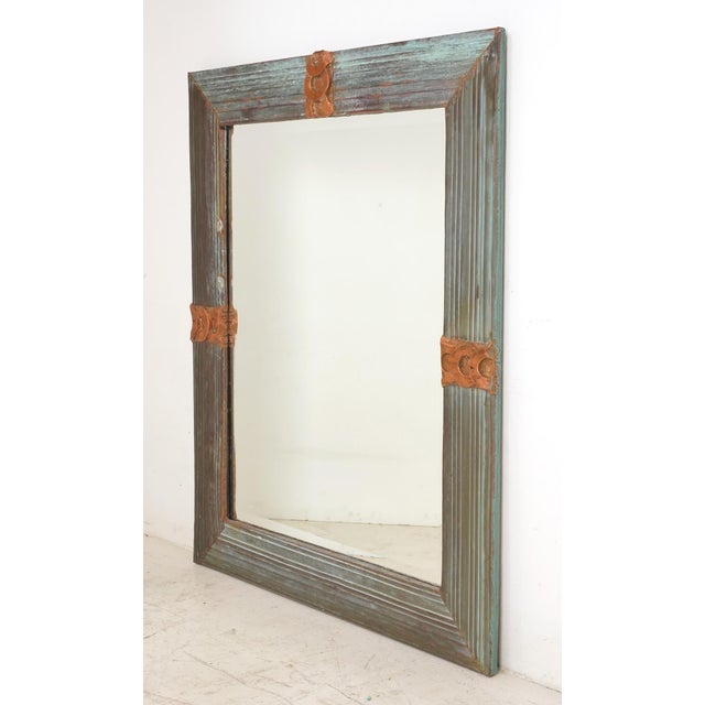 Traditional Handcrafted Copper Gutter Wall Mirror For Sale - Image 3 of 7