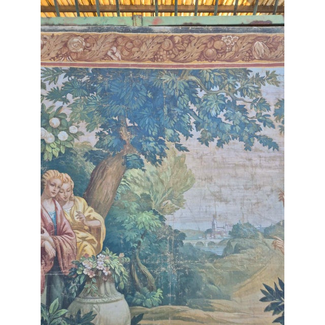 19th Century Unknown, Imitating a Tapestry, 1800s, Oil on Canvas For Sale - Image 5 of 12