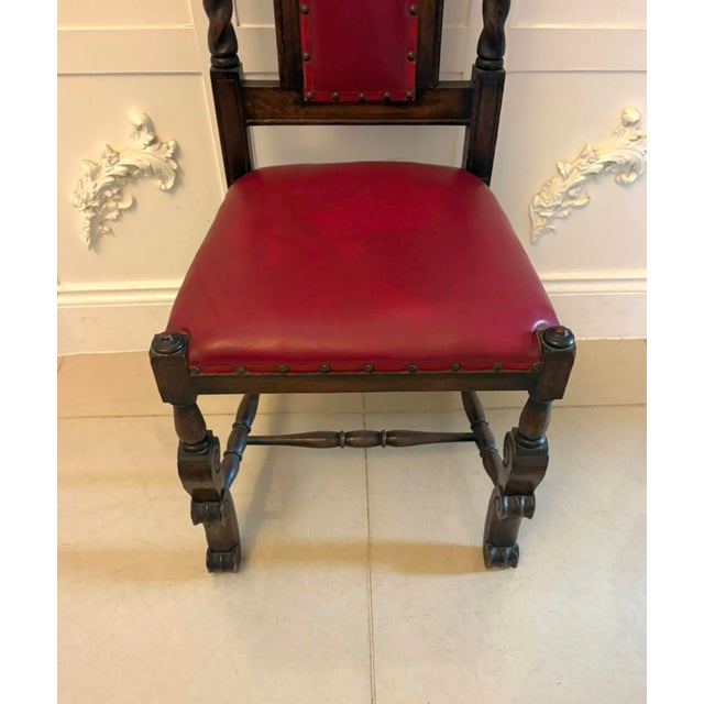 Antique Victorian Carved Oak Barley Twist Dining Chairs, 1880, Set of 6 For Sale - Image 12 of 18