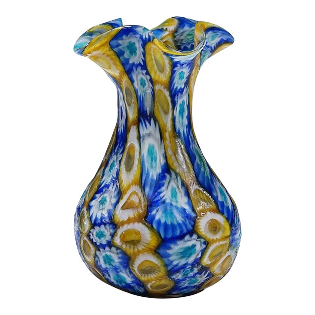 Antique Millefiori Vase, Fratelli Toso Murano ca. 1920s For Sale