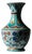 Handmade Ceramic Vase (30cm) – Turquoise & Terracotta Floral Design – Textured Iznik Decor For Sale