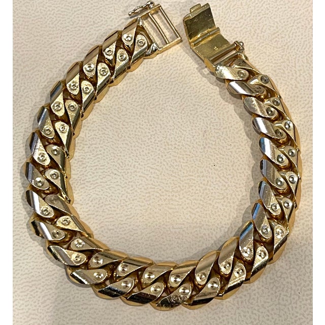 Vintage 22 Karat Yellow Gold 102.1 Gm Cuban link Bracelet Unisex For Sale - Image 13 of 18