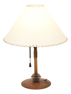 Table Lamp with Brass Base by Arthur Streit, 1930s