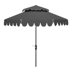 Outdoor Venice 9ft Round Double Top Crank Umbrella - Grey