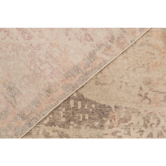 Distressed Style Abstract Rug in Beige-Brown & Gray Pattern by Rug & Kilim For Sale In New York - Image 6 of 6