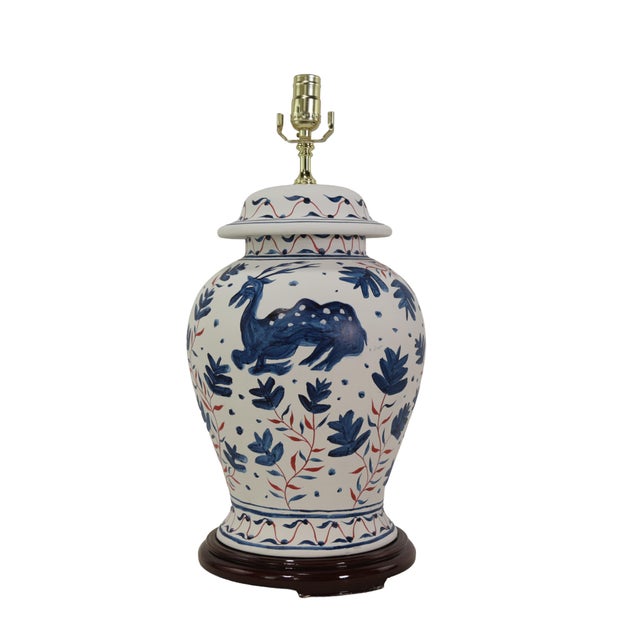 These vintage Brunschwig & Fils Cadiz table lamps feature classic ceramic bodies finished with a warm, antique cream...