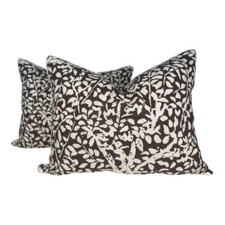 Quadrille China Seas "Arbre De Matisse Reverse" in Brown on Tint 16"x20" Pillows-a Pair For Sale