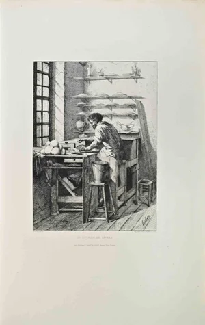 Henry Augustin Valentin, Un Ouvrier de Sèvres, Etching, 1870s
