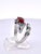 1970s Polished 14k White Gold Garnet and Ruby Cocktail Ring With Blue Topaz, Size 5 For Sale - Image 4 of 9