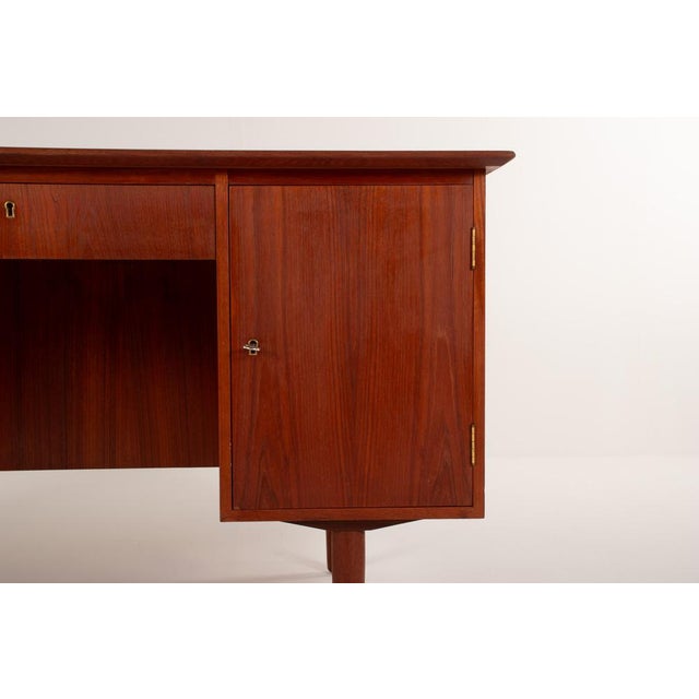 1960s Mid-Century Modern Danish Teak Desk with Bookcase Back, 1960s For Sale - Image 5 of 12
