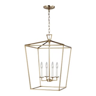 Chapman & Myers By Visual Comfort Studio Dianna 4-Light Medium Pendant in Satin Brass For Sale