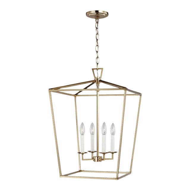 Chapman & Myers By Visual Comfort Studio Dianna 4-Light Medium Pendant in Satin Brass For Sale