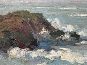 Original Oil Painting by Gregory Packard Titled South of Cape Perpetua, Oil on Board